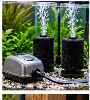 Illustrative aquarium air pump and airline equipment